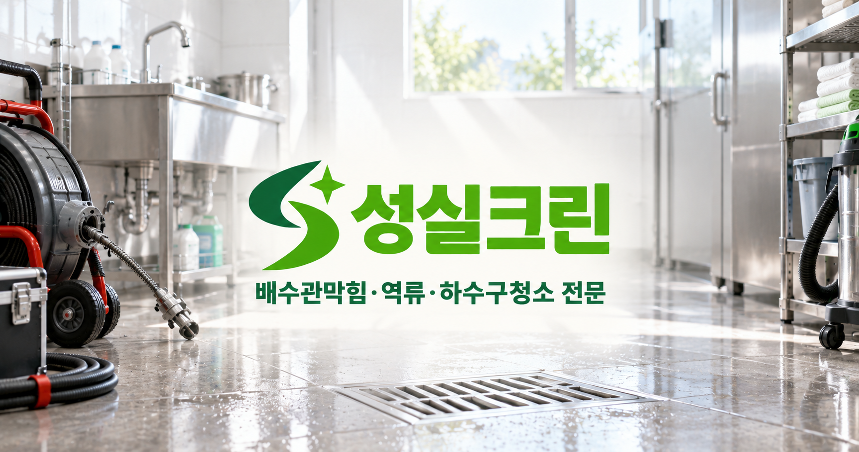 성실크린 배수관막힘·역류·하수구청소 전문